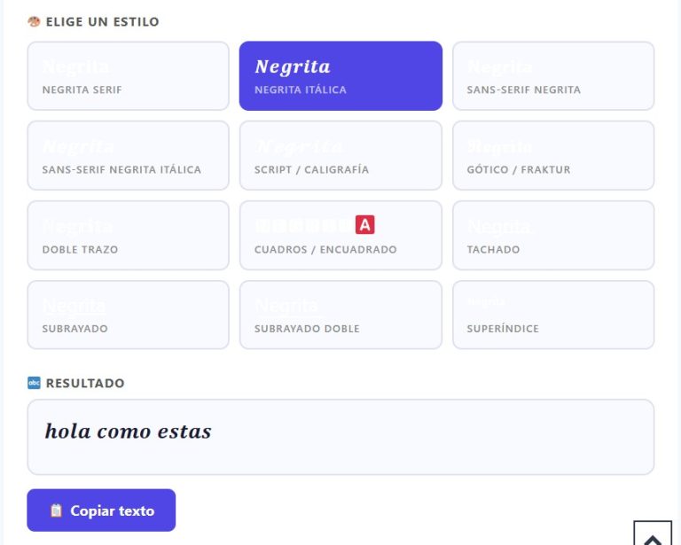 convertidor de texto en negrita